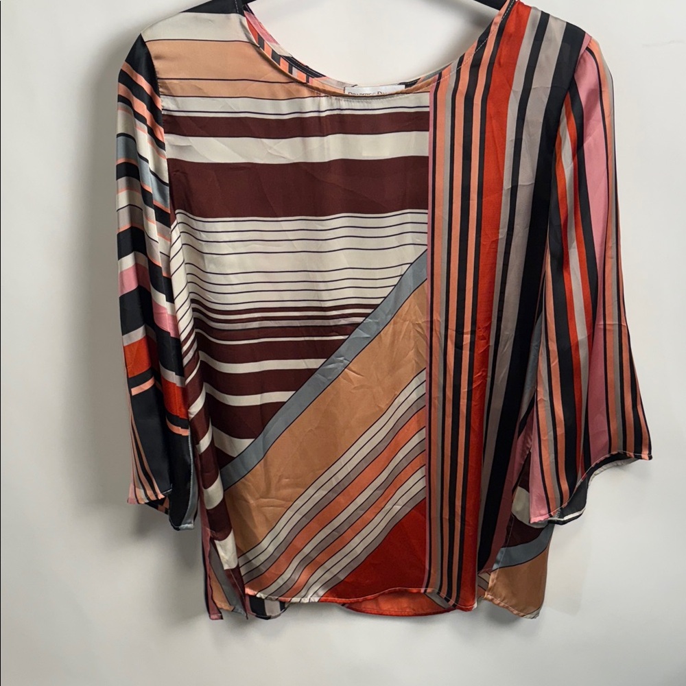 Vibrant Asymmetrical Striped Blouse